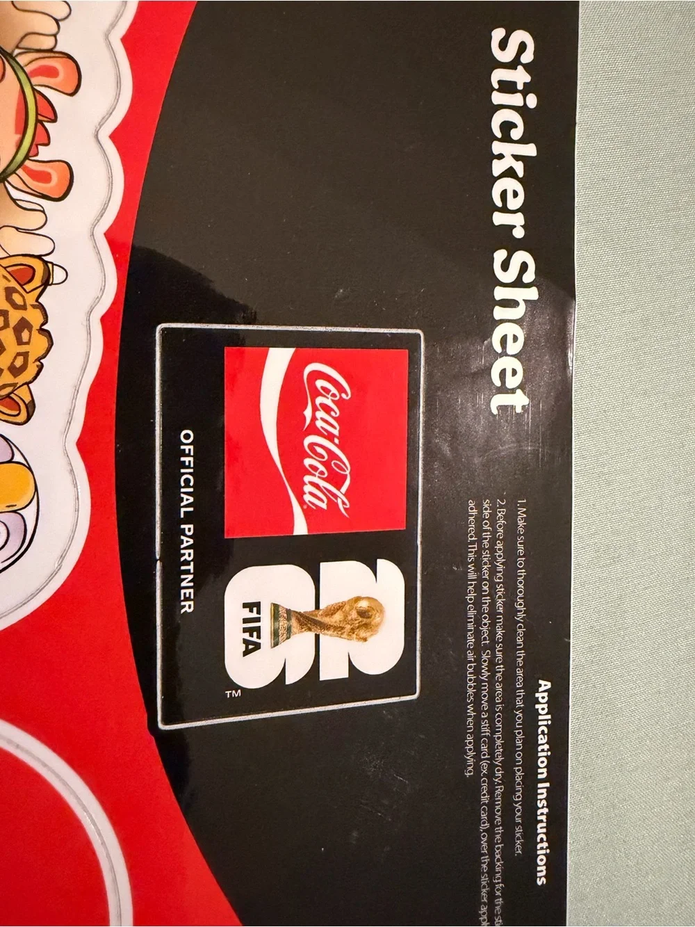 Coca Cola & FIFA Official Partner, Sticker Sheet